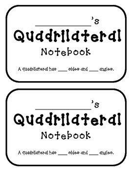 Preview of Quadrilaterals Student Notebook