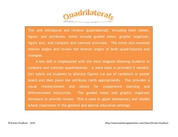 Preview of Quadrilaterals Unit: Interactive Notebook and Activities