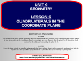 Quadrilaterals in the Coordinate Plane (Math 1)
