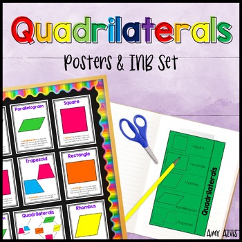 Preview of Quadrilaterals Posters and Interactive Notebook INB Set Anchor Chart