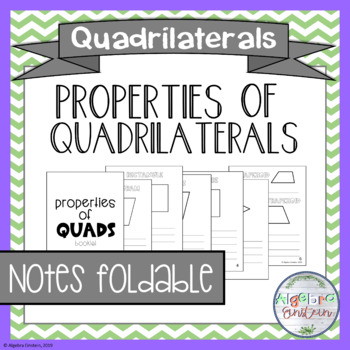 Preview of Quadrilaterals- properties booklet foldable notes