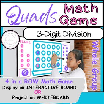 Preview of Quads Math Game:3-Digit Division/End of Year Activity/Digital Resource