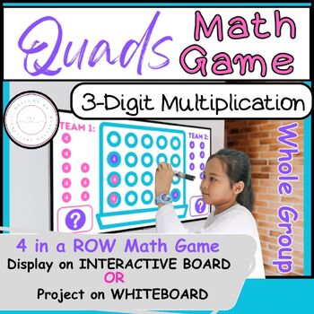 Preview of Quads Math Game:3-Digit Multiplication/End of Year Activity/Digital Resource