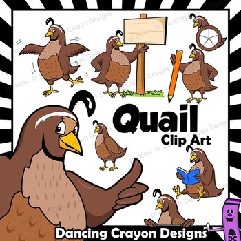 Quail Clip Art with Signs - Letter Q in Alphabet Animal Series | TPT
