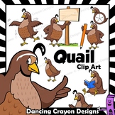 Quail Clip Art with Signs - Letter Q in Alphabet Animal Series