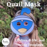 Quail Craft Mask | Letter Q Craft | Zoo Animal Activities 