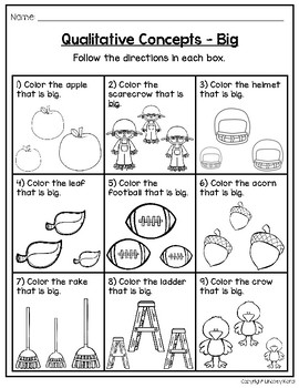 qualitative and quantitative concept activities for fall