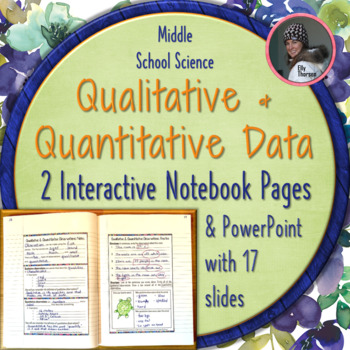 Preview of Qualitative and Quantitative Observations Interactive Notebook Page & PowerPoint
