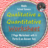 Qualitative and Quantitative Observations Worksheet