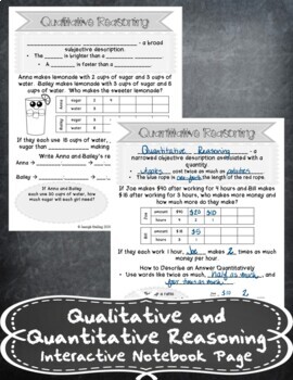 Preview of Qualitative and Quantitative Reasoning Notes Handouts + Distance Learning