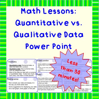 Preview of Qualitative vs. Quantitative Data - A Power Point Lesson
