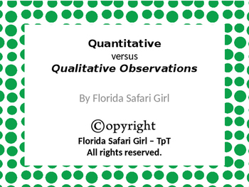 Preview of Qualitative vs. Quantitative Observations Card Sort