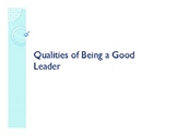 Qualities of Being a Leader