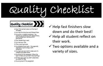 Preview of Quality Checklist