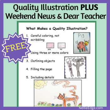 Preview of Quality Illustration PLUS Weekend News & Dear Teacher Letter