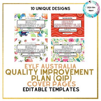 Preview of Quality Improvement Plan (QIP) EDITABLE Cover Page Templates EYLF Australia
