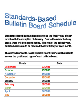 Preview of Quality Work Bulletin Board Schedule