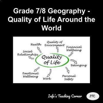 Preview of Grade 7/8 Geography - Quality of Life Around the World