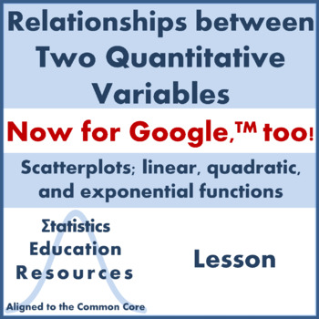 Preview of Linear, Quadratic, Exponential Functions; Scatterplots (Common Core Lesson)