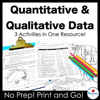 Preview of Quantitative and Qualitative Data Activity Pack Color by Code