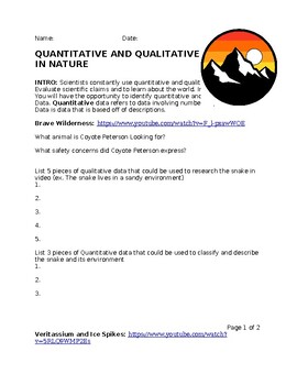 Preview of Quantitative and Qualitative Data in Nature