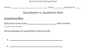 Preview of Quantitative vs. Qualitative Data - 5th Grade Science Lesson Plan & Resources