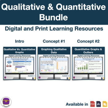 Preview of Quantitative & Qualitative Data Management BUNDLE | Easel, Google Slide & PDF
