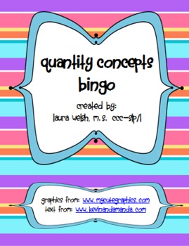 Preview of Quantity Concepts Bingo