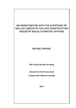Preview of Quantity Surveying Dissertation - UK Labour Shortage