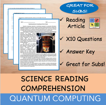 Preview of Quantum Computers - Reading Passage x10 Questions(EDITABLE)