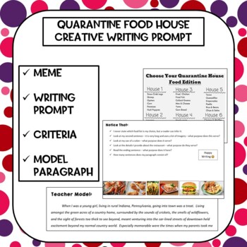 Preview of Quarantine Food House Creative Writing Prompt