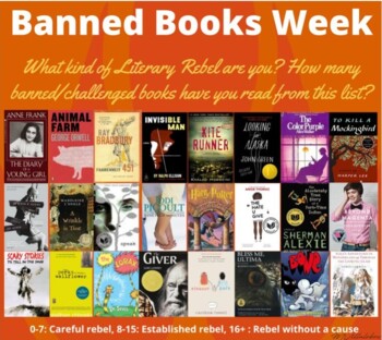 Preview of Literary Rebel Banned Books Week