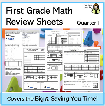Preview of Quarter 1 Standards Based Spiral Math Review Sheets (Morning Work/Bell Work)