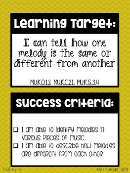 Preview of Quarter 2 Elementary Music Learning Targets and Success Criteria Checklist