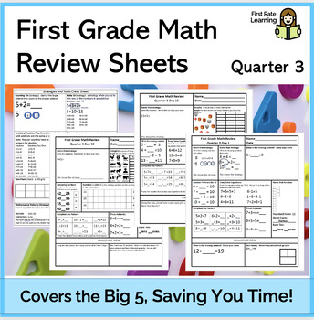 Preview of Quarter 3 Standards Based Spiral Math Review Sheets (Morning Work/Bell Work)