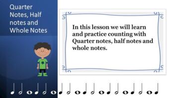 Preview of Quarter Half and Whole note Slides