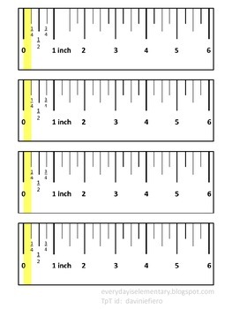 Quarter Inch Ruler by Every Day Is Elementary TPT