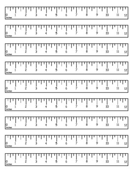 Reading on 12 Inch Ruler with 1/8 Inches Increments Worksheet Math