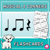Quarter Note & Rest, & 8th Notes Flashcards with 4 Corners