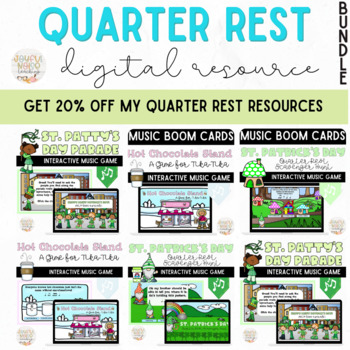 Preview of Quarter Note Rhythm Digital Distance and Virtual Learning Activities Bundle