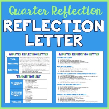 Preview of Quarter Reflection Letter