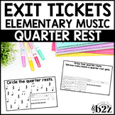 Quarter Rest Exit Tickets & Rubrics Editable Elementary Mu