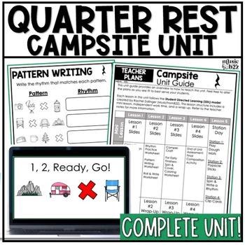 Preview of Quarter Rest Unit Elementary Music Lesson Activity Composition Worksheets