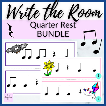 Preview of Quarter Rest Write the Room BUNDLE for Music Rhythm Review