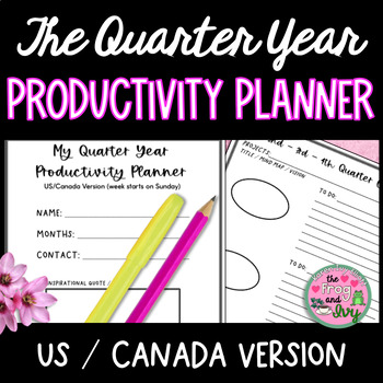 Preview of Quarter Year Productivity Planner US/Canada Version