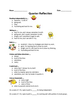 Preview of Quarter self-reflection