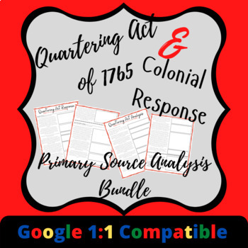Preview of Quartering Act of 1765 & Colonial Response PRIMARY SOURCE Analysis