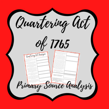 quartering act 1765 primary source