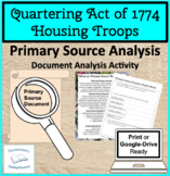 Quartering Act of 1774 Housing Troops Primary Source Docum
