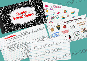 Preview of Quarterly Daily Journal Template with Sticker Packs